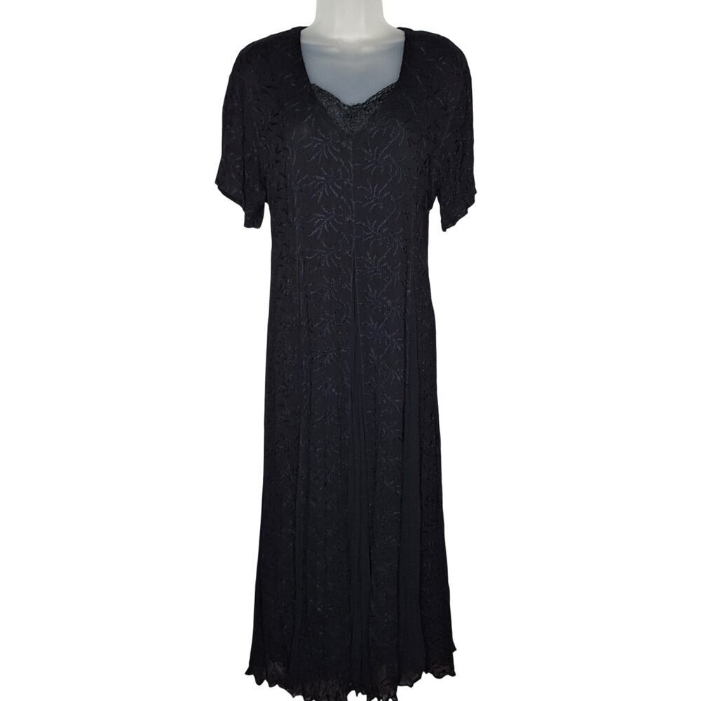 Vintage 90s Lola P. Maxi Dress Med Witchy Goth Grunge Boho Cottage Broomstick